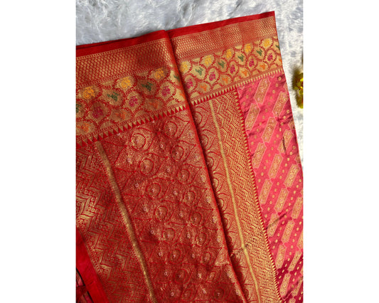 Pink Orgenza Paithani Silk Saree