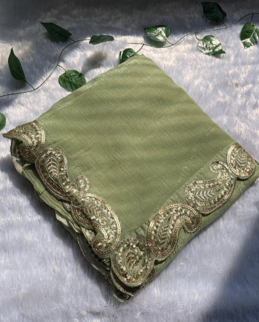 Green Saree With Readymade blouse