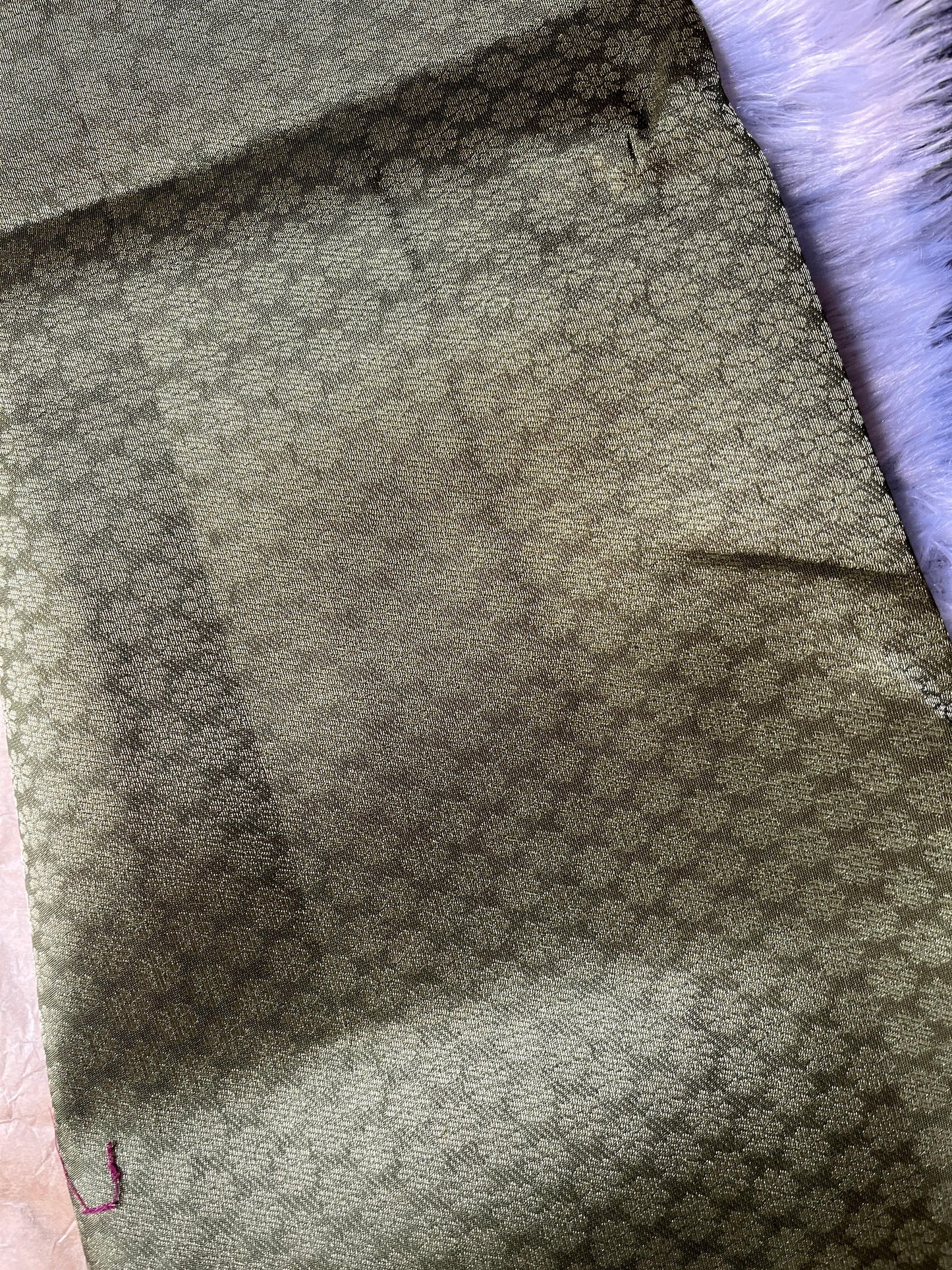 Olive green digital print soft silk saree