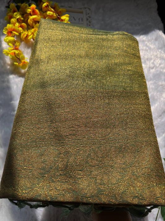 Green Weaving Pallu Tissue Silk Saree