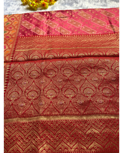 Pink Orgenza Paithani Silk Saree