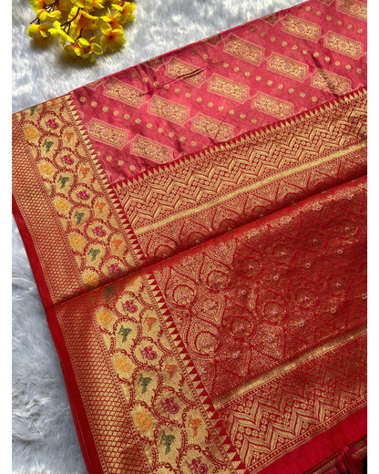 Pink Orgenza Paithani Silk Saree