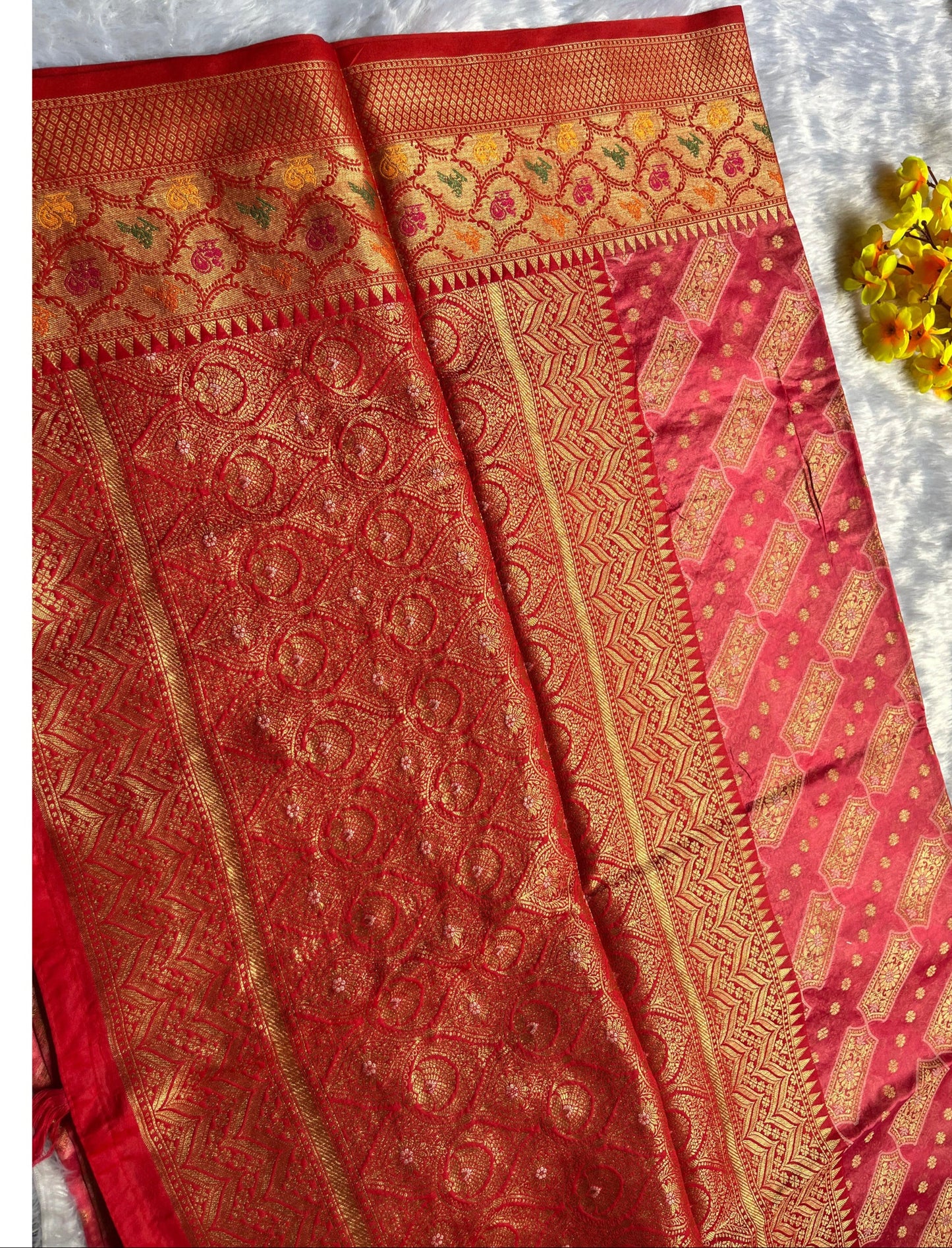 Pink Orgenza Paithani Silk Saree