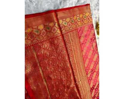 Pink Orgenza Paithani Silk Saree