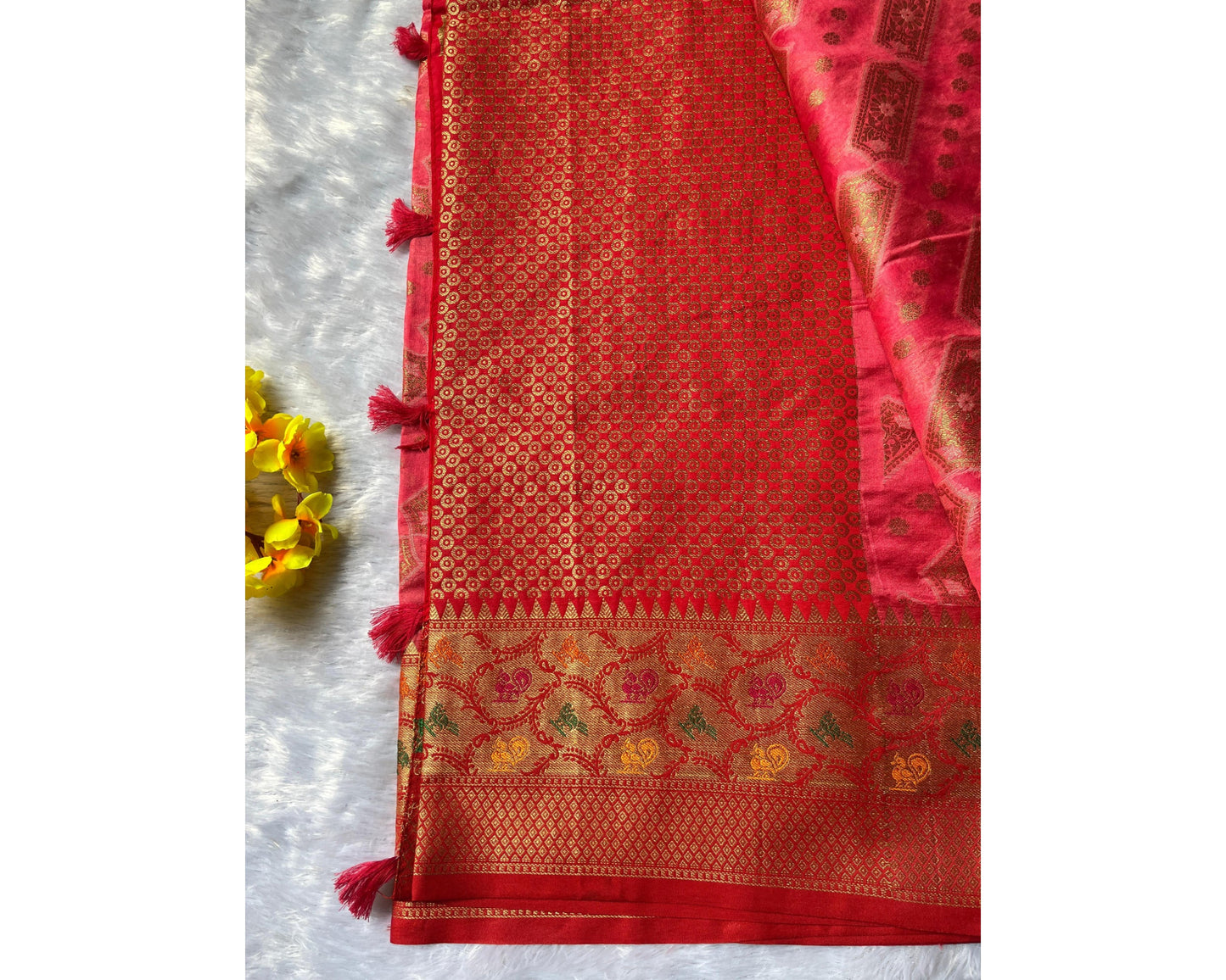 Pink Orgenza Paithani Silk Saree
