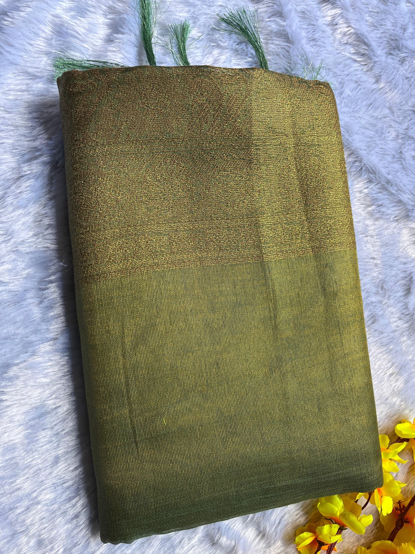 Green Weaving Pallu Tissue Silk Saree