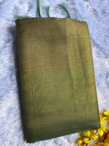 Green Weaving Pallu Tissue Silk Saree