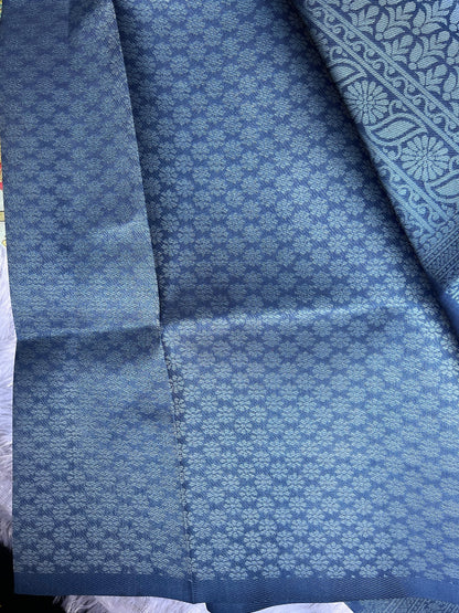 Blue Digital Floral Print Saree