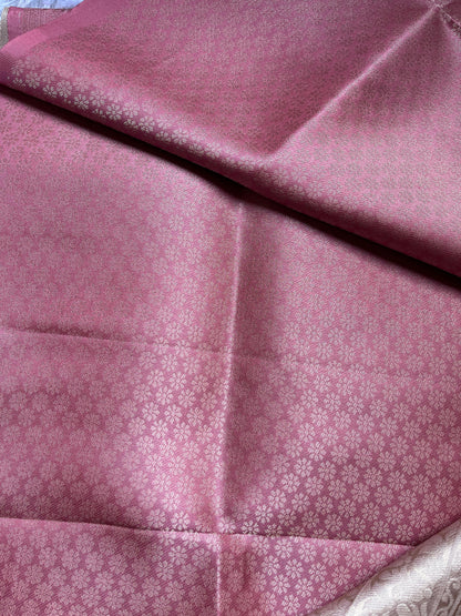 Rust Pink Floral Digital Print Saree