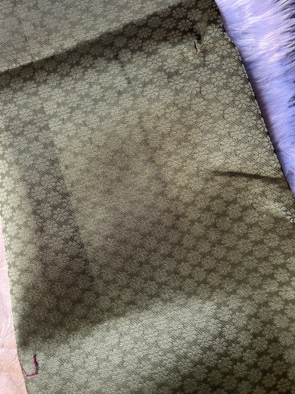 Olive green digital print soft silk saree