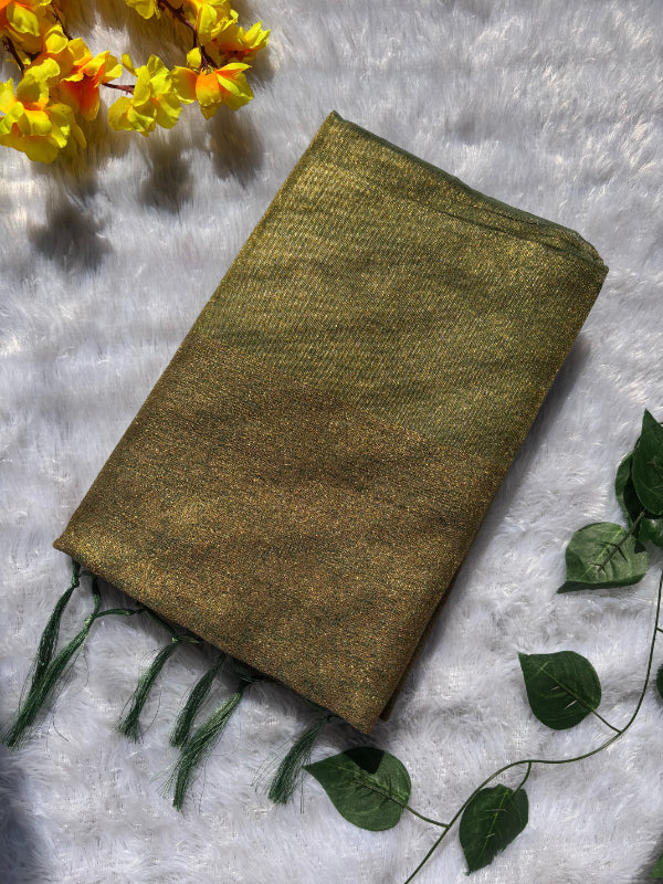 Green Weaving Pallu Tissue Silk Saree